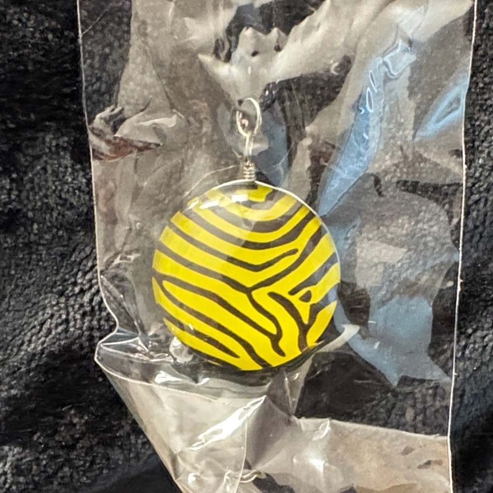 Yellow and Black Zebra Pendant